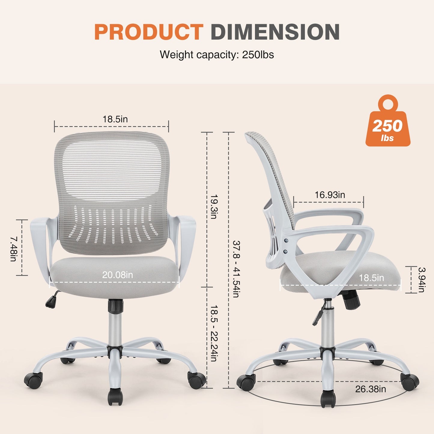 Office Chair For Standing Desk With Adjustable Foot Ring,Counter Height Office Chairs