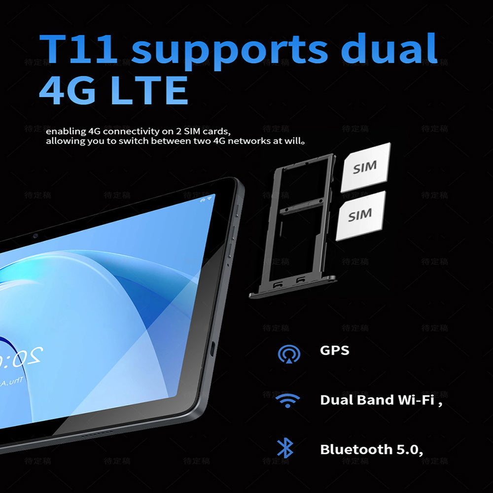 G-tab T11 Android 14 Tablet 10.1 Inch 1280&800 IPS Screen Unisoc T606 8 Core Max 1.6GHz 8GB RAM 4GB&4GB WiFi Bluet