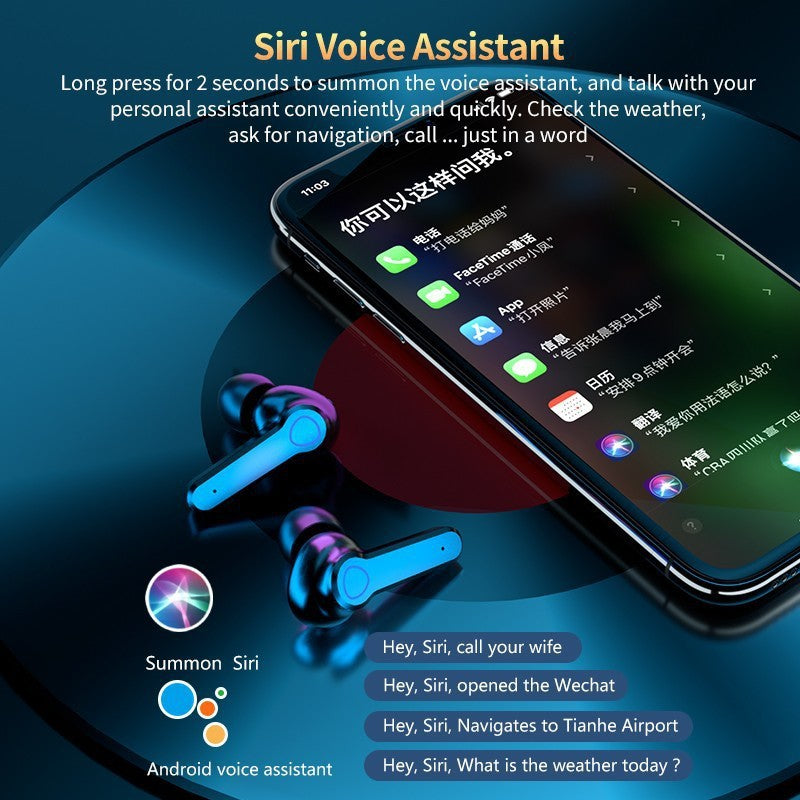 Earphone Digital Display Sport Wireless earphone 5.1 Bluethooth.
