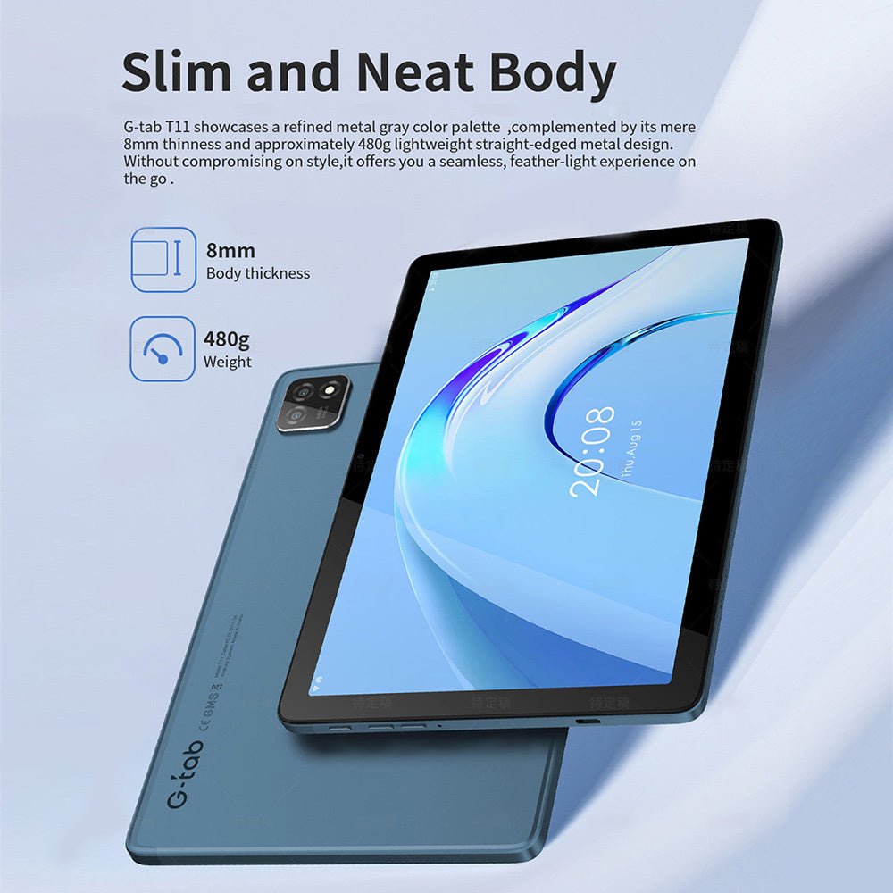 G-tab T11 Android 14 Tablet 10.1 Inch 1280&800 IPS Screen Unisoc T606 8 Core Max 1.6GHz 8GB RAM 4GB&4GB WiFi Bluet
