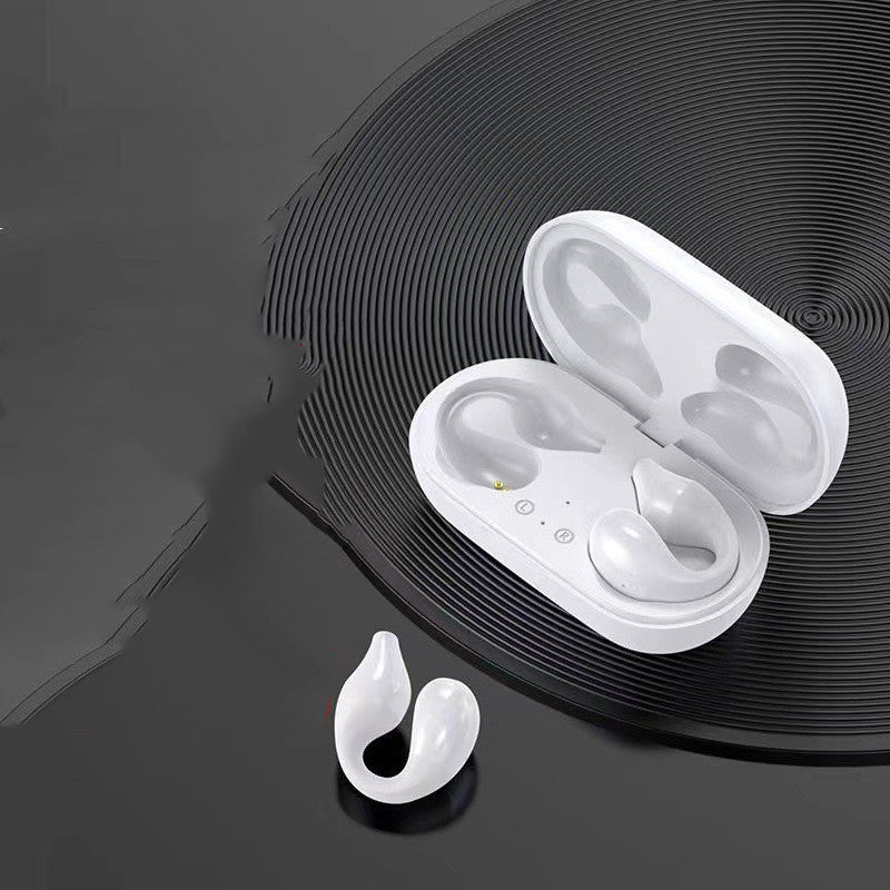 Clip-on earphones. Bluetooth-compatible 5.2 HIFI Wireless Earphone Touch Handsfree Sports Noise Cancelling Headset With Mic