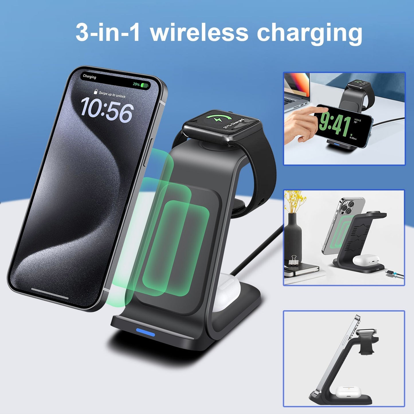 Charge Three In One Wireless Charger Bracket Base