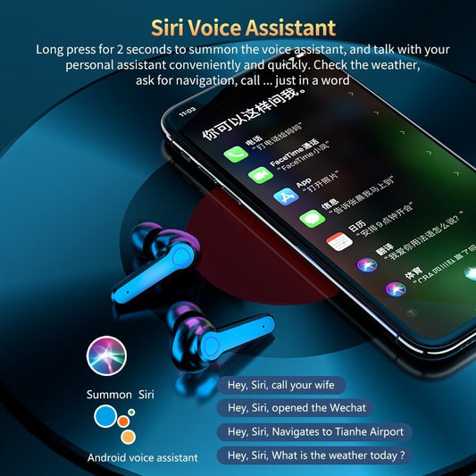Earphone Digital Display Sport Wireless earphone 5.1 Bluethooth.